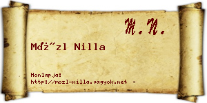 Mözl Nilla névjegykártya